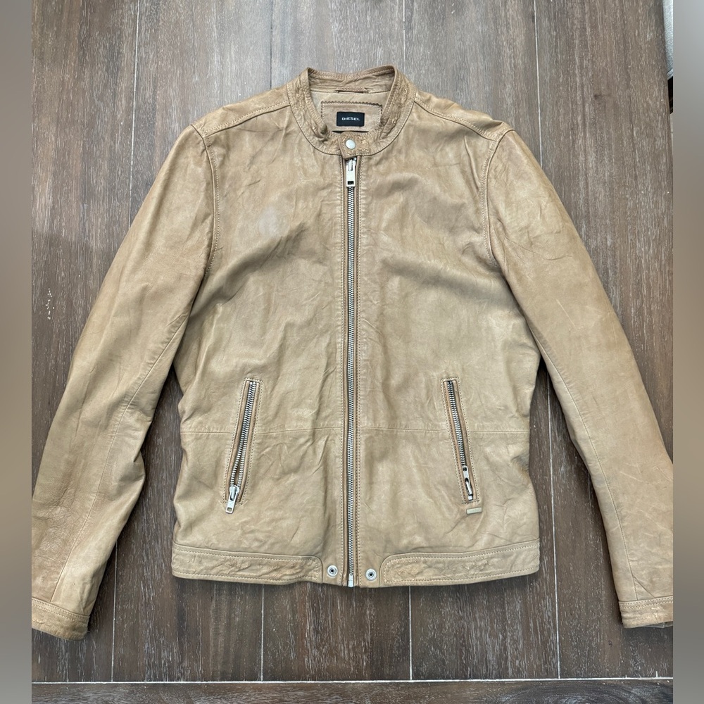 Diesel Sheepskin Leather Motorcycle Jacket - Medium